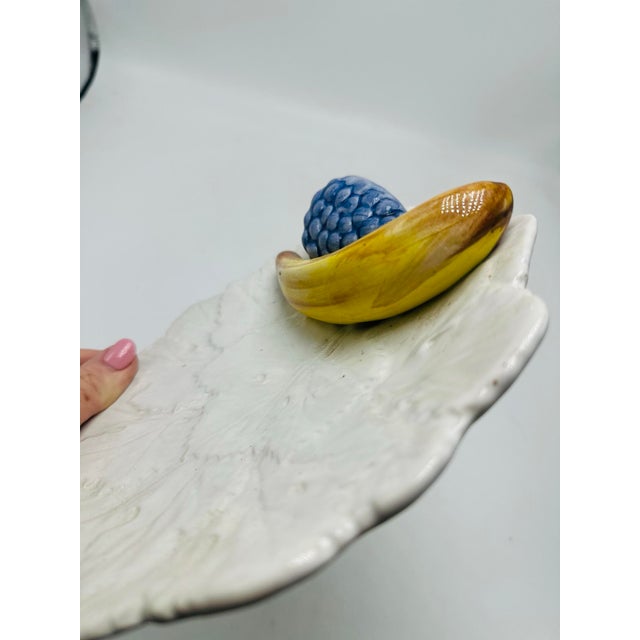 White Vintage Italian 3 Dimentional Plate For Sale - Image 8 of 8