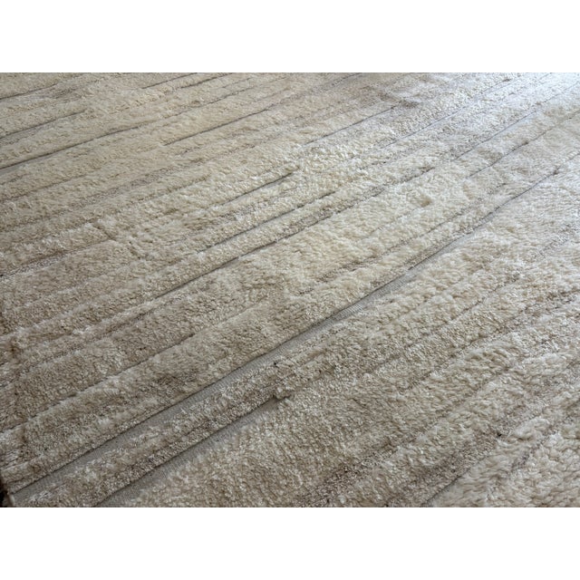 Restoration Hardware Rh Eli Wool Rug – 12' × 15' Natural | Hand-Knotted New Zealand Wool | Moroccan-Inspired Contemporary Design For Sale - Image 4 of 18