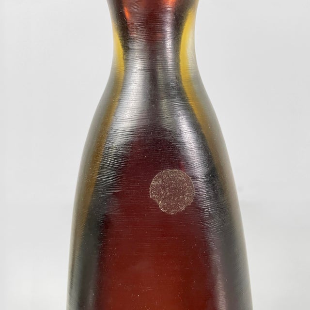Gray Italian Modern Red and Gray Murano Glass Bottles with Caps attributed to Venini, 1990s, Set of 2 For Sale - Image 8 of 17