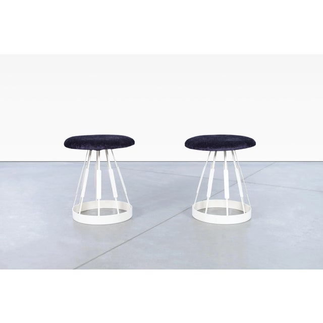 Mid-Century Model F-34 Iron Stools by Arthur Umanoff for Shaver-Howard Inc, 1960s For Sale In Los Angeles - Image 6 of 9