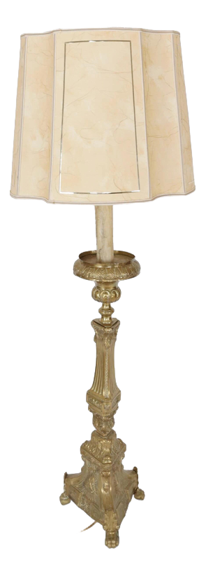 Antique Floor Lamp from a Church Candlestick
