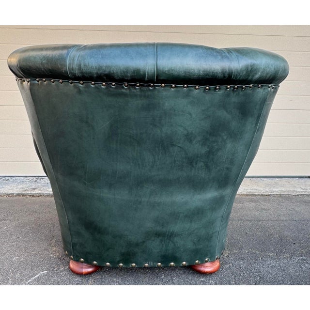 Forest Green Ralph Lauren Leather Writer’s Chairs- Set of 2 For Sale - Image 8 of 12