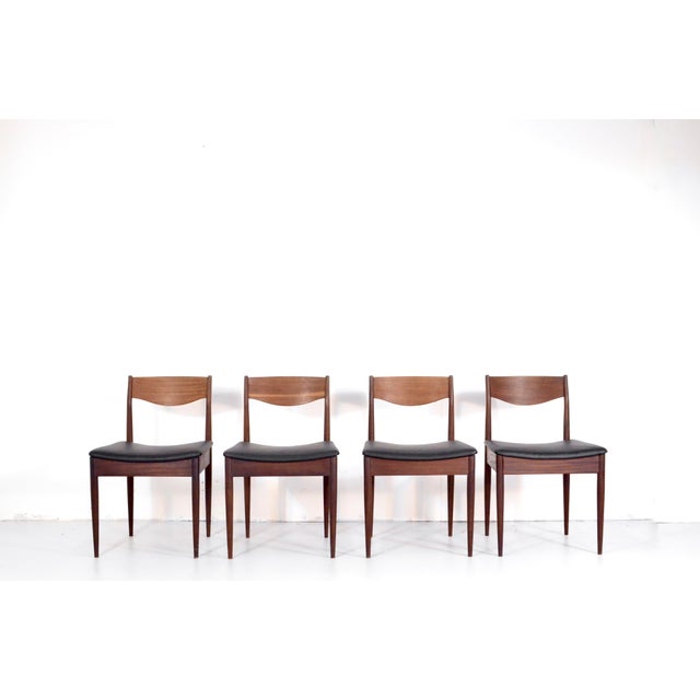Mid-Century Modern Teak and Leatherette Dining Chairs, 1960s, Set of 4 For Sale - Image 11 of 11