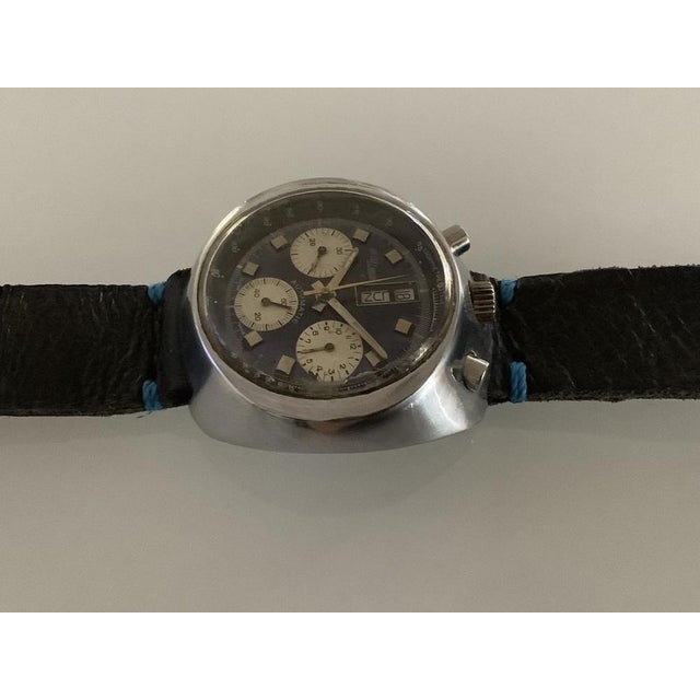 Brand: Nicolet Model: Bullhead Year: 1970 Movement: Automatic with rotating rotor Movement Type: Valjoux 7750 Materials:...
