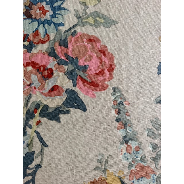 The Clarence House "Bouquet" hand-blocked printed fabric is a luxury designer textile featuring a very large-scale,...