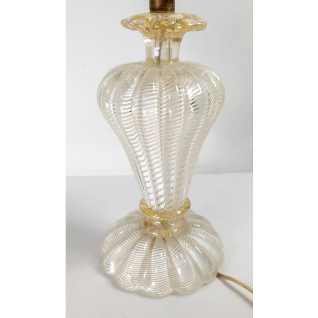Mid-Century Modern Italian Murano Glass Table Lamp, Possibly Seguso For Sale - Image 4 of 14