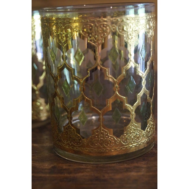 1950s 1950s Culver 22kt Gold Valencia Rocks Glasses - Set of 7 For Sale - Image 5 of 8
