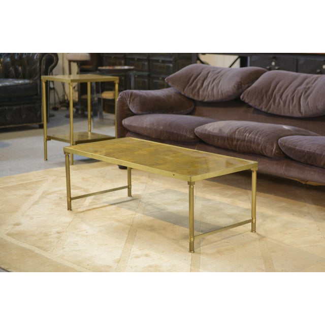 Coffee Table and Side Tables in Verre Églomisé, 1980s, Set of 3 For Sale - Image 9 of 13