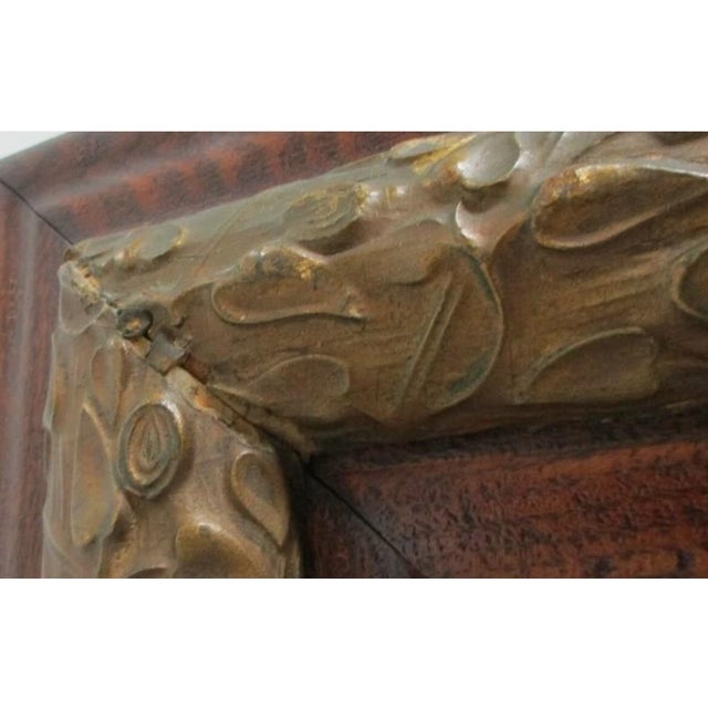 Antique Oak Gold Gilt Regency Carved Hanging Wall Mirror For Sale - Image 10 of 11