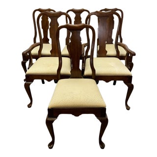 Vintage Pennsylvania House Traditional Queen Anne Style Solid Cherry Dining Chairs - Set of 6 For Sale