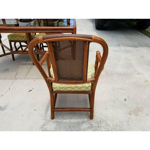 Vintage Clark Casual Distinctive Rattan Bentwood Bamboo Cane Dining Set