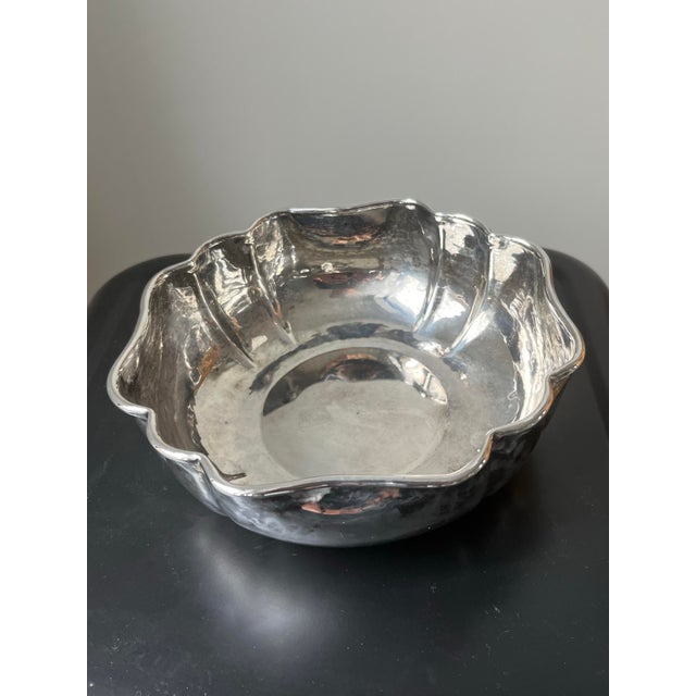 French Mid-Century Christian Dior Silver Plate Pleated Bowl For Sale - Image 3 of 9
