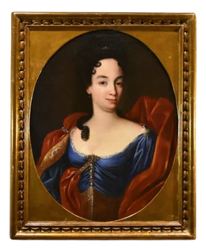 Domenico Parodi, Portrait of Anne Marie d'Orléans, 1730, Oil on Canvas, Framed