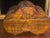 A hand-carved solid camphor wood box featuring an unusual scalloped "tri-section" domed silhouette and low integrated...