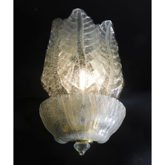 Transparent 1960s Graniglia Leaves Sconce For Sale - Image 8 of 11