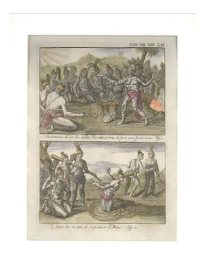 Ceremonies of a Floridian King - Etching by G. Pivati - 1746-1751 1746-1751