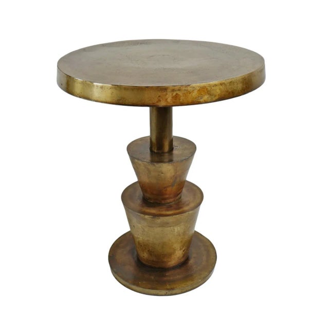 Brass Deco Modern Side Table For Sale In Los Angeles - Image 6 of 6