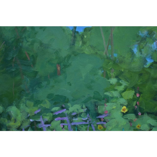 Green Contemporary Plein Air Painting, the Early Morning Garden, by Stephen Remick, Framed For Sale - Image 8 of 13