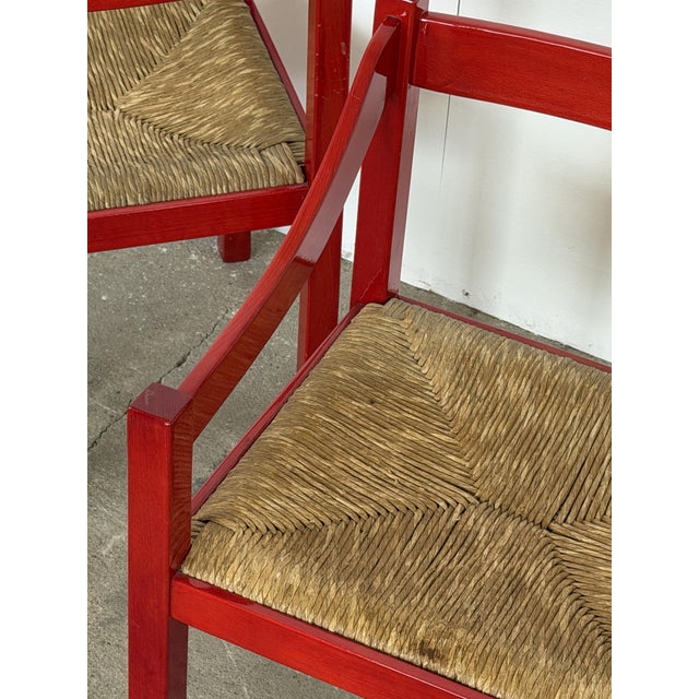 Carimate Armchair in Red Lacquered Beech by Magistretti for Cassina, 1960s For Sale - Image 6 of 10