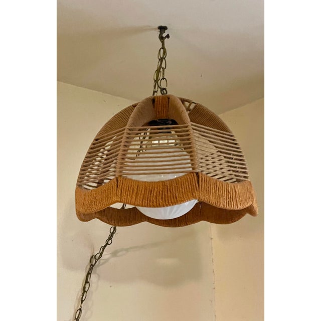 Textile 1960’s Hemp Rope Swag Light For Sale - Image 7 of 11