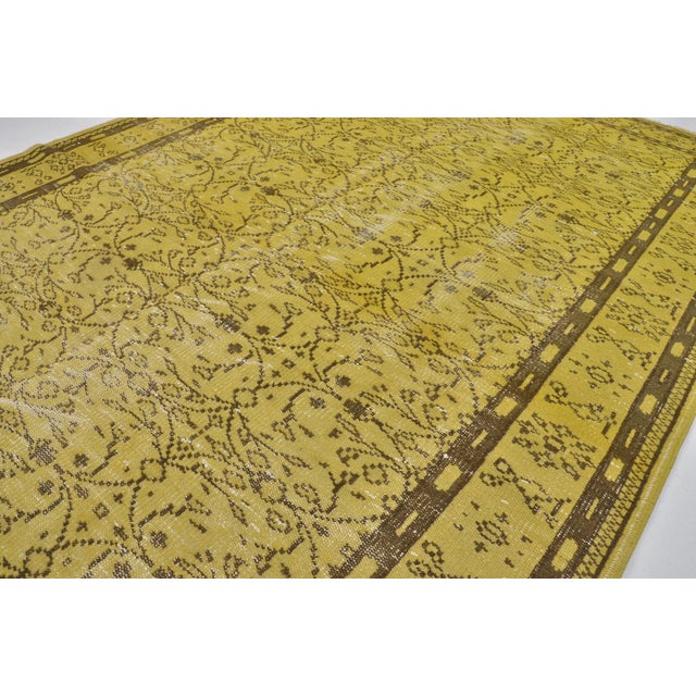 Yellow Vintage Anatolian Yellow Rug For Sale - Image 8 of 10
