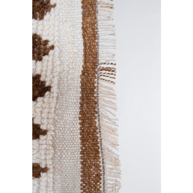 Natural White Herki Turkish Hand-Knotted Runner 2'9" X 11'6" For Sale - Image 11 of 13