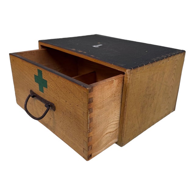 Japanese Kusuri-Bako Apothecary Box with Drawer, 1970s For Sale