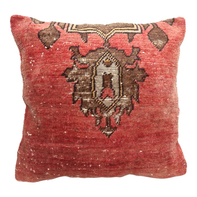 Vintage Hand Knotted Tribal Sitting Pillow Cushion -24'' X 24'' For Sale