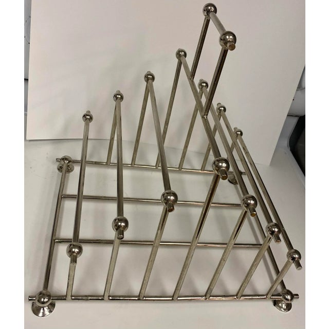 Contemporary 1980s Modern Chrome Magazine Holder For Sale - Image 3 of 6