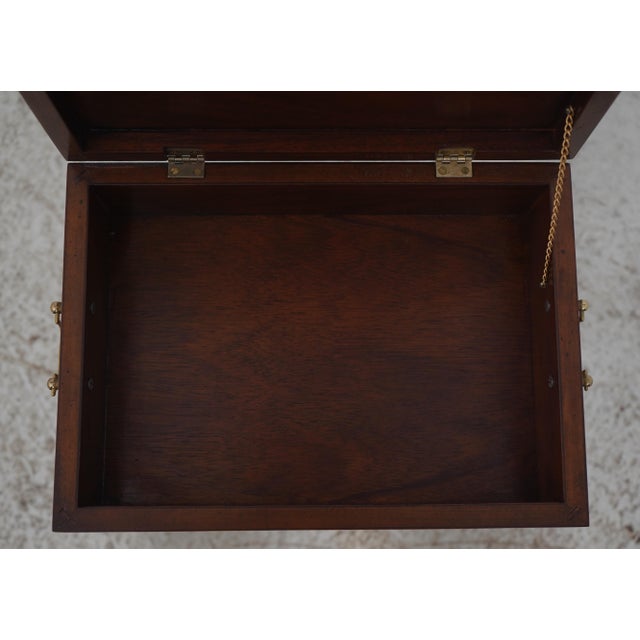 1980s Baker Mahogany Inlaid Lidded Box on Stand For Sale - Image 5 of 17