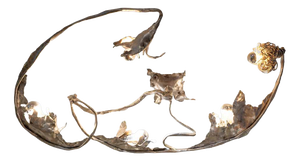 Sculptural Silver and Wrought Iron Wall or Ceiling Light by Salvino Marsura
