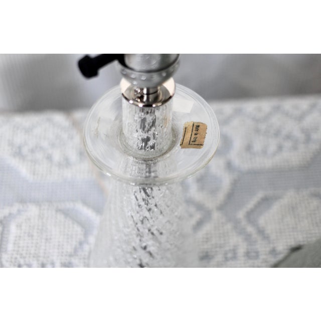 1960s Clear Murano Table Lamp With Green Lampshade For Sale - Image 12 of 13