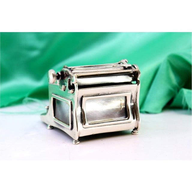 Antique Silver Model Typewriter For Sale - Image 4 of 8