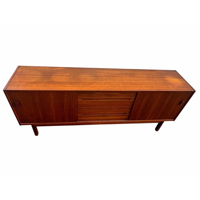 Chocolate 1970s Nils Jonsson Original MCM Danish Modern Teak Credenza For Sale - Image 8 of 11