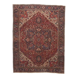 Antique Persian Heriz Rug, 10'05 X 13'08 For Sale
