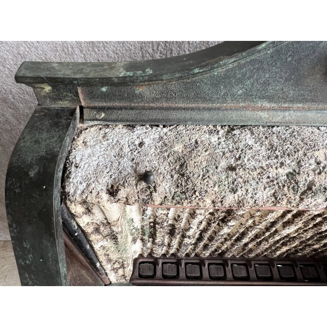 Large Antique Humphrey Radientfire Art Deco Cast Iron Fireplace Insert With Greek Key Design For Sale - Image 9 of 12