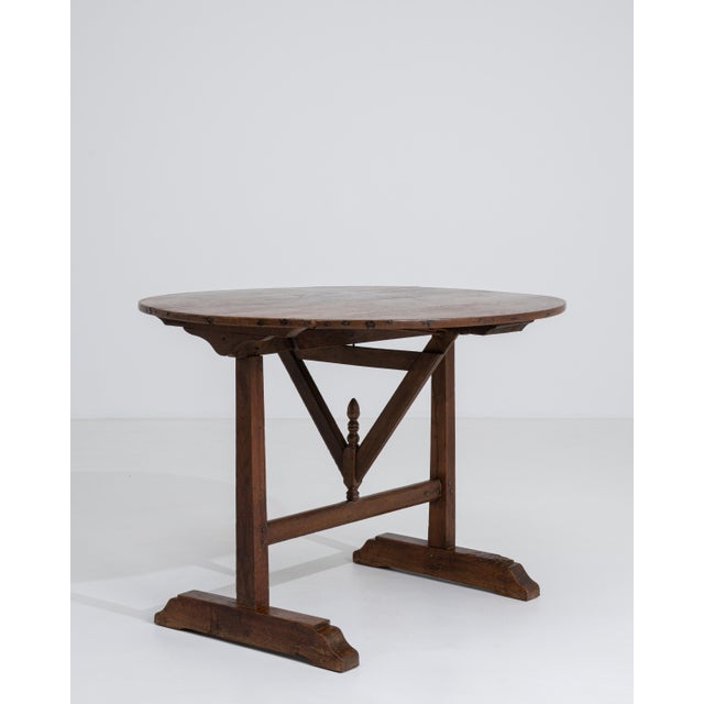 19th Century 19th Century French Oak Wine Tasting Folding Table For Sale - Image 5 of 15