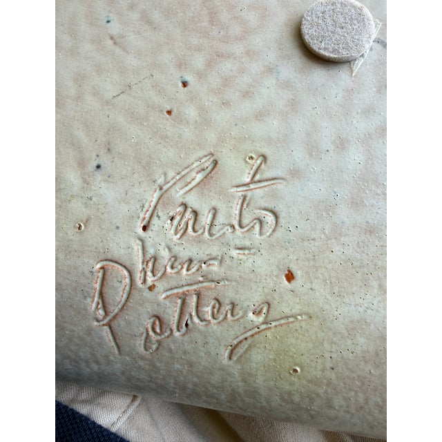 Ceramic Vintage MCM Studio Pottery Plaque Signed For Sale - Image 7 of 7