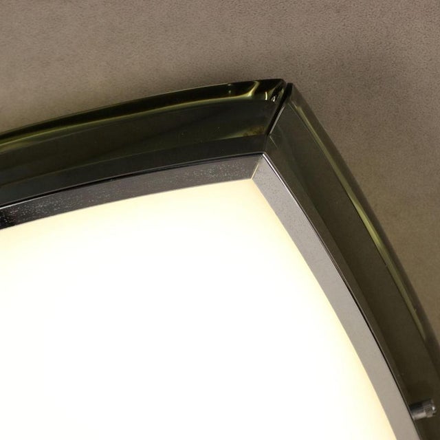 Glass and Aluminum Ceiling Light, 1970s For Sale - Image 3 of 9