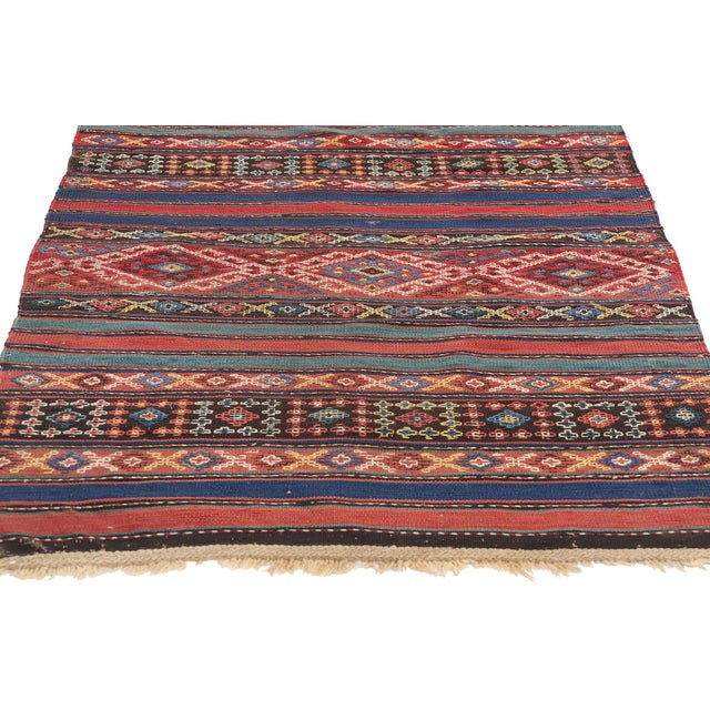 Antique Caucasian Shahsavan Kilim Rug - 02'09 X 06'08 For Sale - Image 4 of 9
