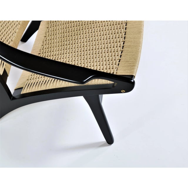 Danish Modern Black Lacquered Beech Lounge Chair by Illum Wikkelsø for Niels Eilersen, 1950s For Sale - Image 10 of 13