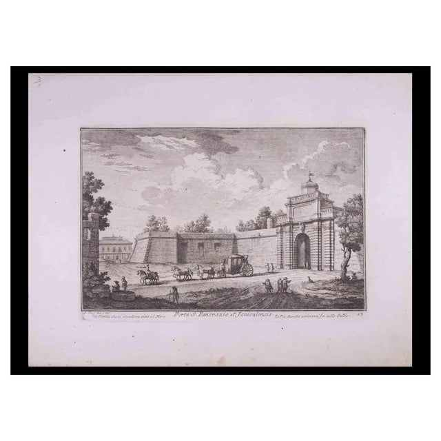 Giuseppe Vasi, Porta S. Pancrazio, Etching, Late 18th Century For Sale