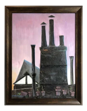 Industrial Mixed-Media Oil Painting by Robert Blanchard