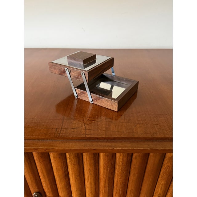 Mid-Century Mirrored Wood Cigarette Box, France 1960 For Sale - Image 10 of 13