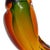 Murano Vintage Murano Sommerso Orange Green Gold Flecks Italian Art Glass Tall Pheasant Bird Figure Sculpture For Sale - Image 4 of 7
