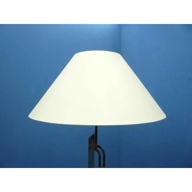 Metal Regency Italian Brass & Chrome Floor Lamp, 1970s For Sale - Image 7 of 10