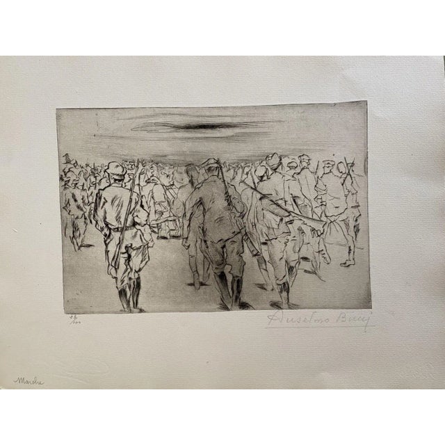 Anselmo Bucci, Military Life, Etching, 1917 For Sale