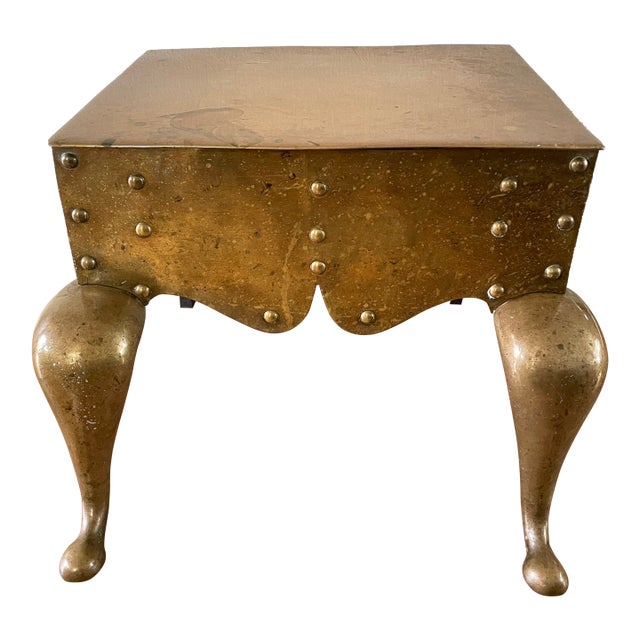 19th Century English Victorian Brass Fireplace Footman For Sale