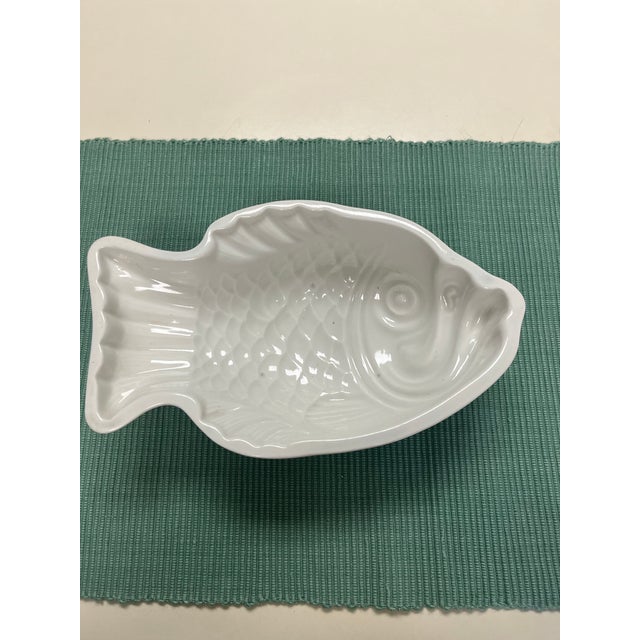 Early Ironstone/ceramic fish mold from Societe Ceramique Maestricht from Holland. Circe: 1960-1969 Capacity: 32 Ozs....