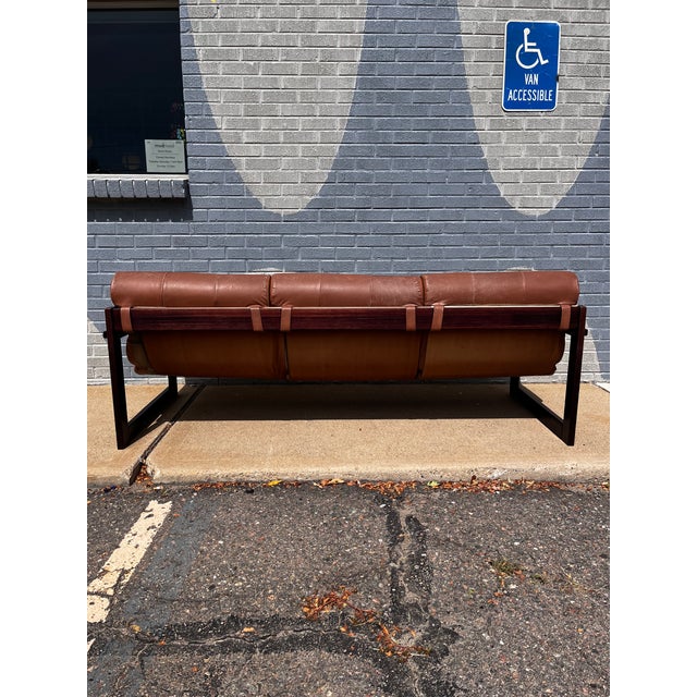 Percival Lafer Brazilian Rosewood & Leather Sofa, Circa 1960s For Sale - Image 14 of 17